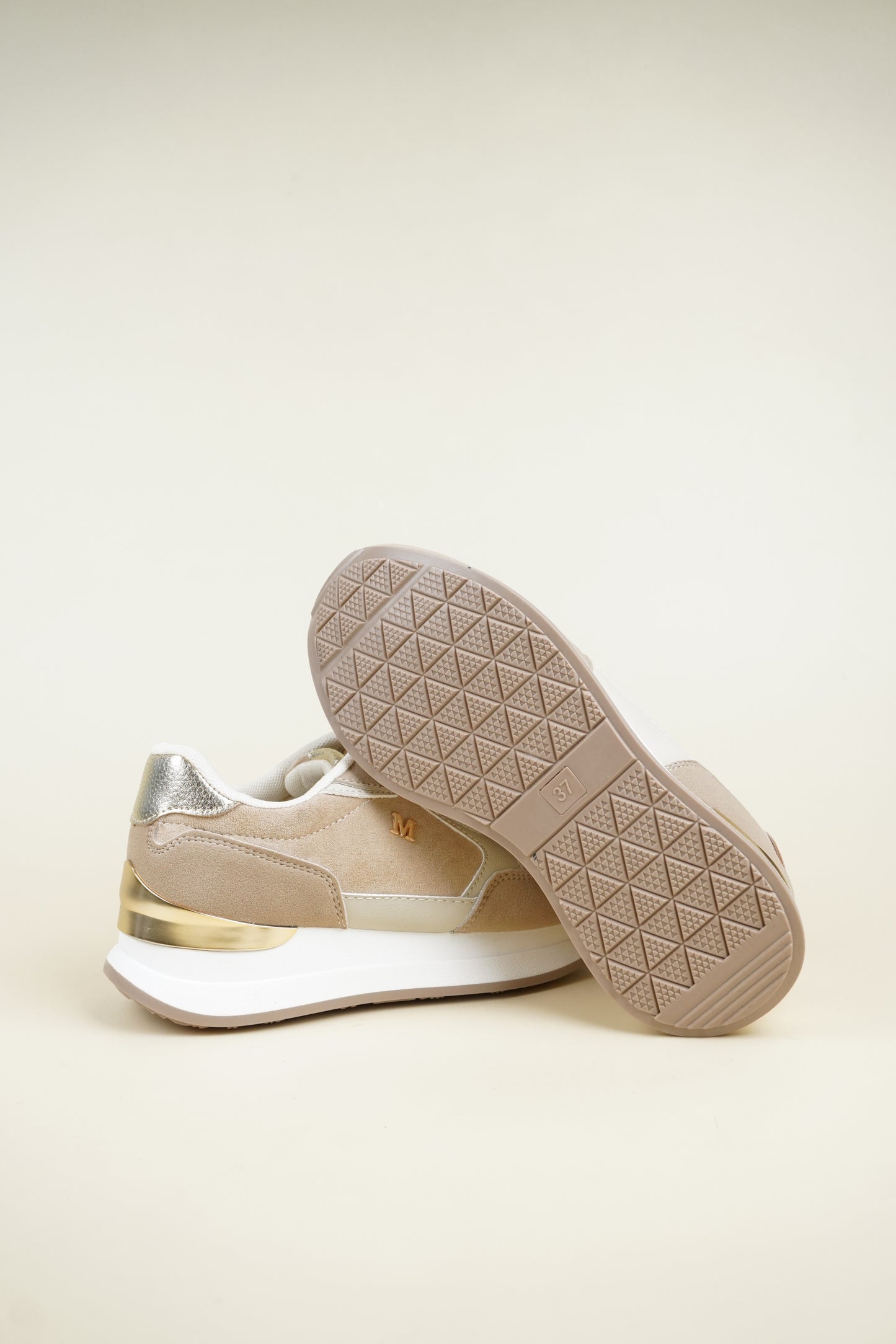 Suede Wedge Sneakers - Camel