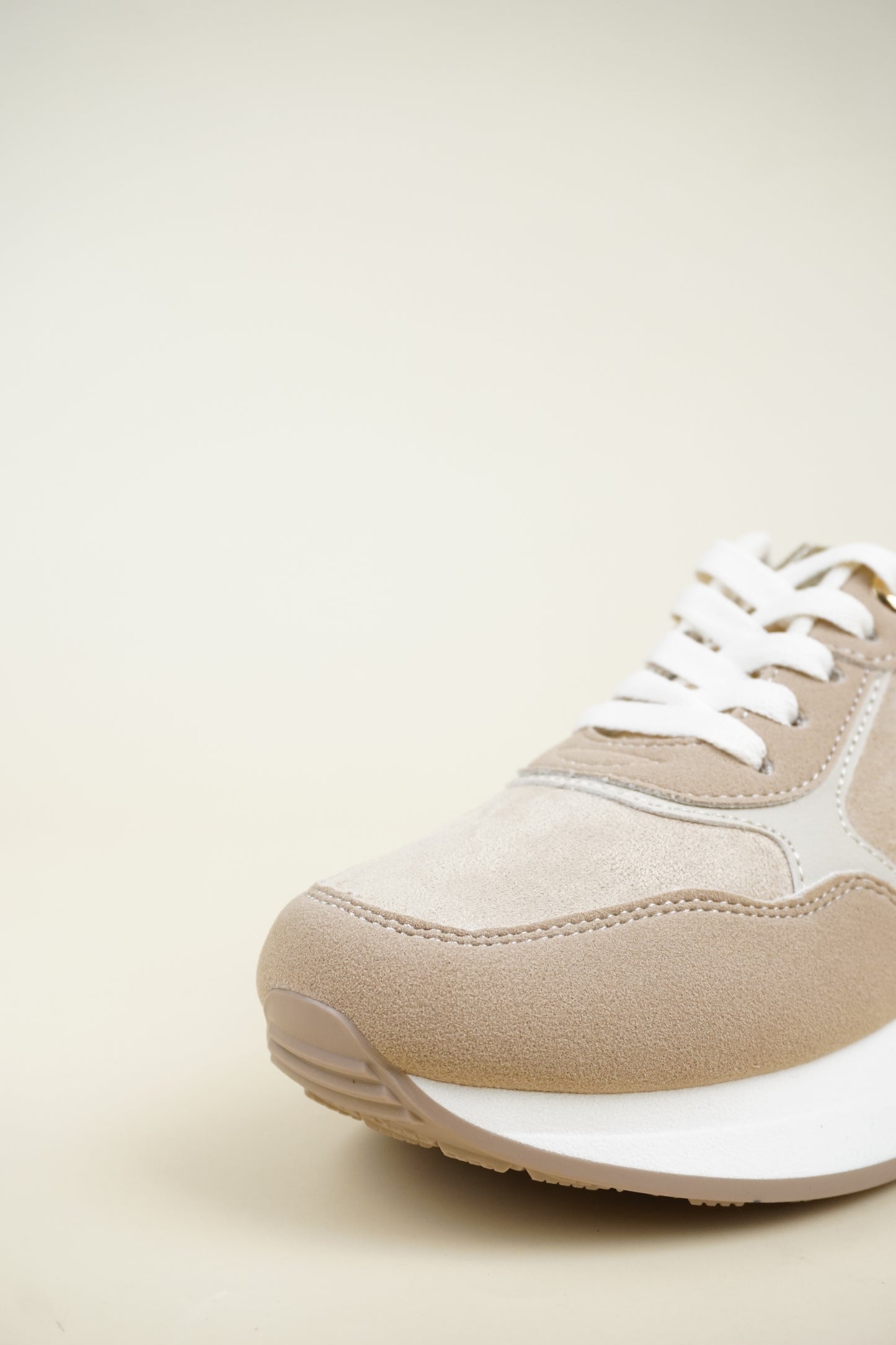 Suede Wedge Sneakers - Camel