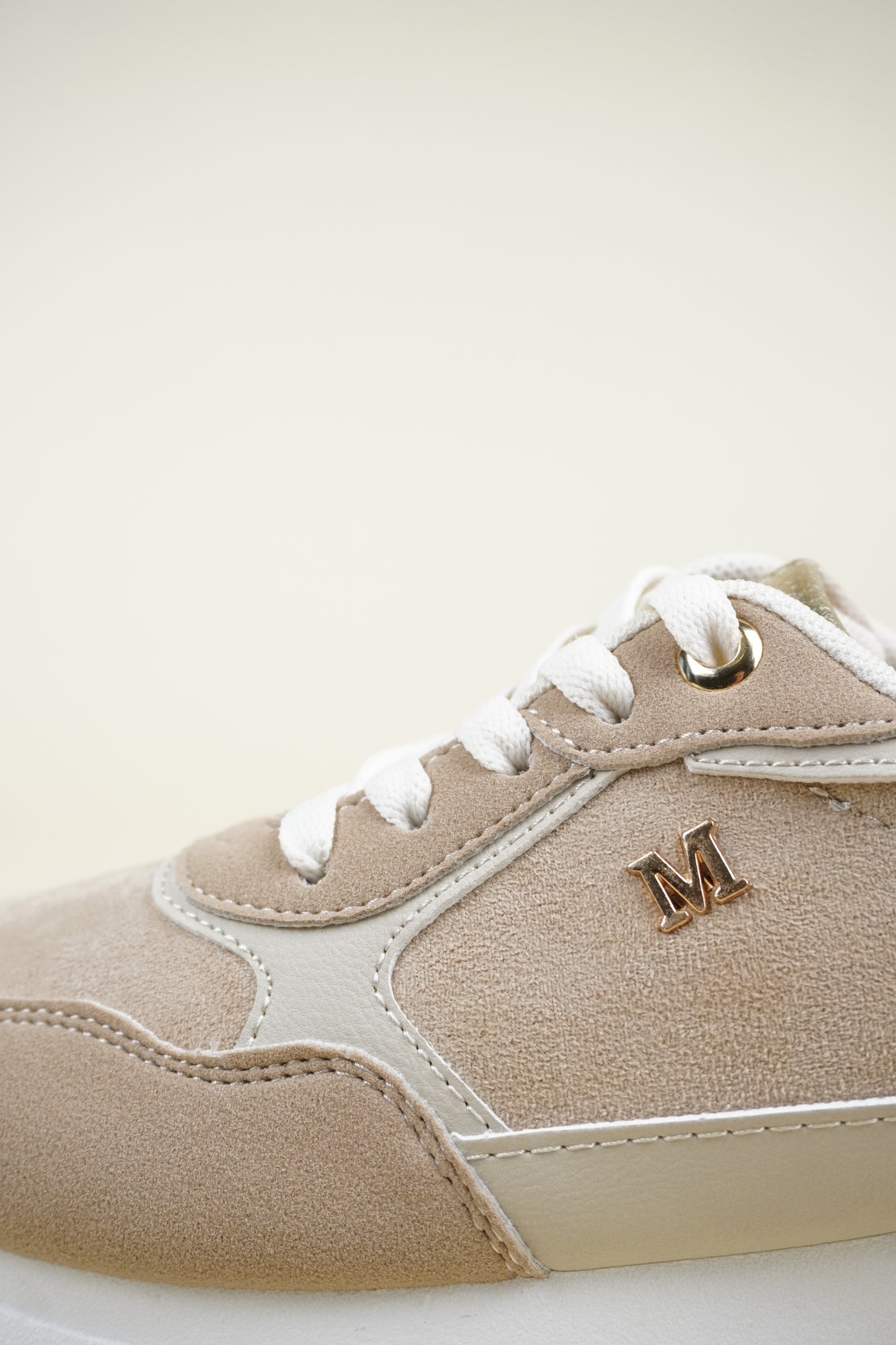Suede Wedge Sneakers - Camel