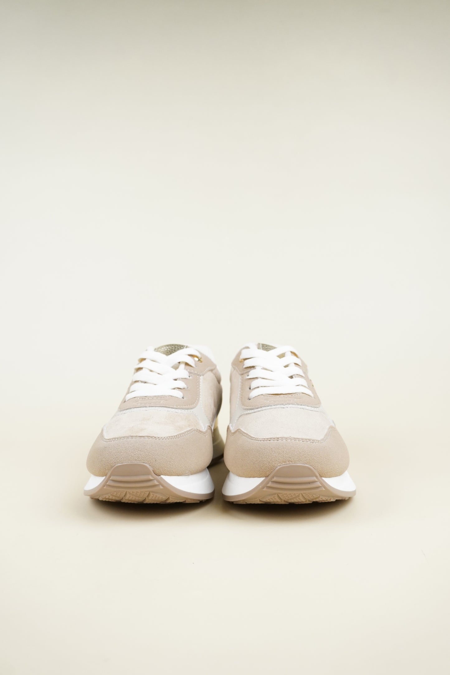 Suede Wedge Sneakers - Camel
