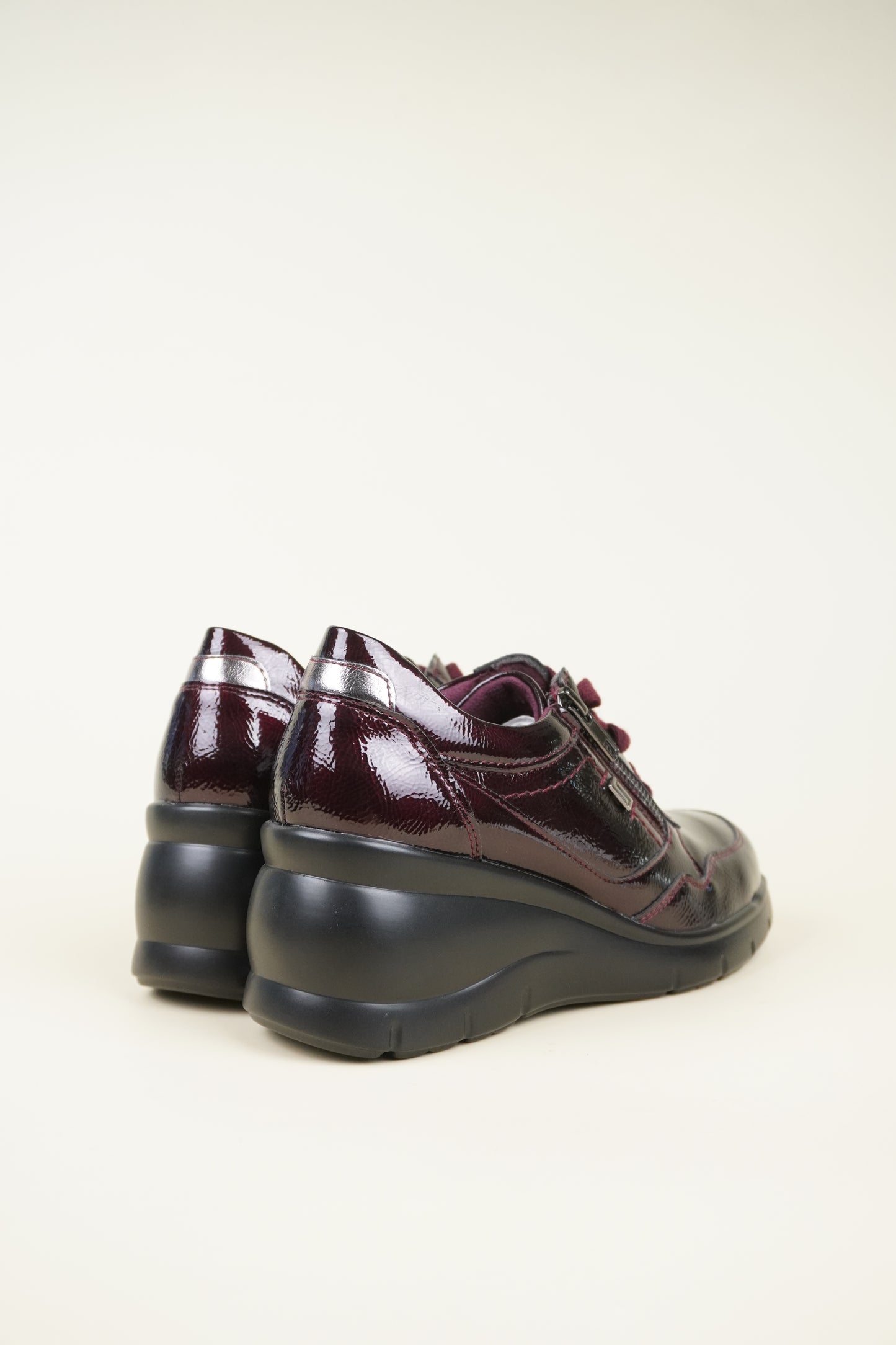 Women's Wedge Sneakers - Wine
