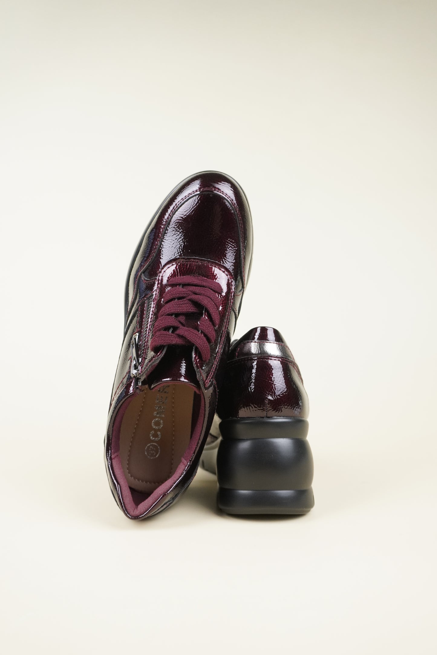 Women's Wedge Sneakers - Wine