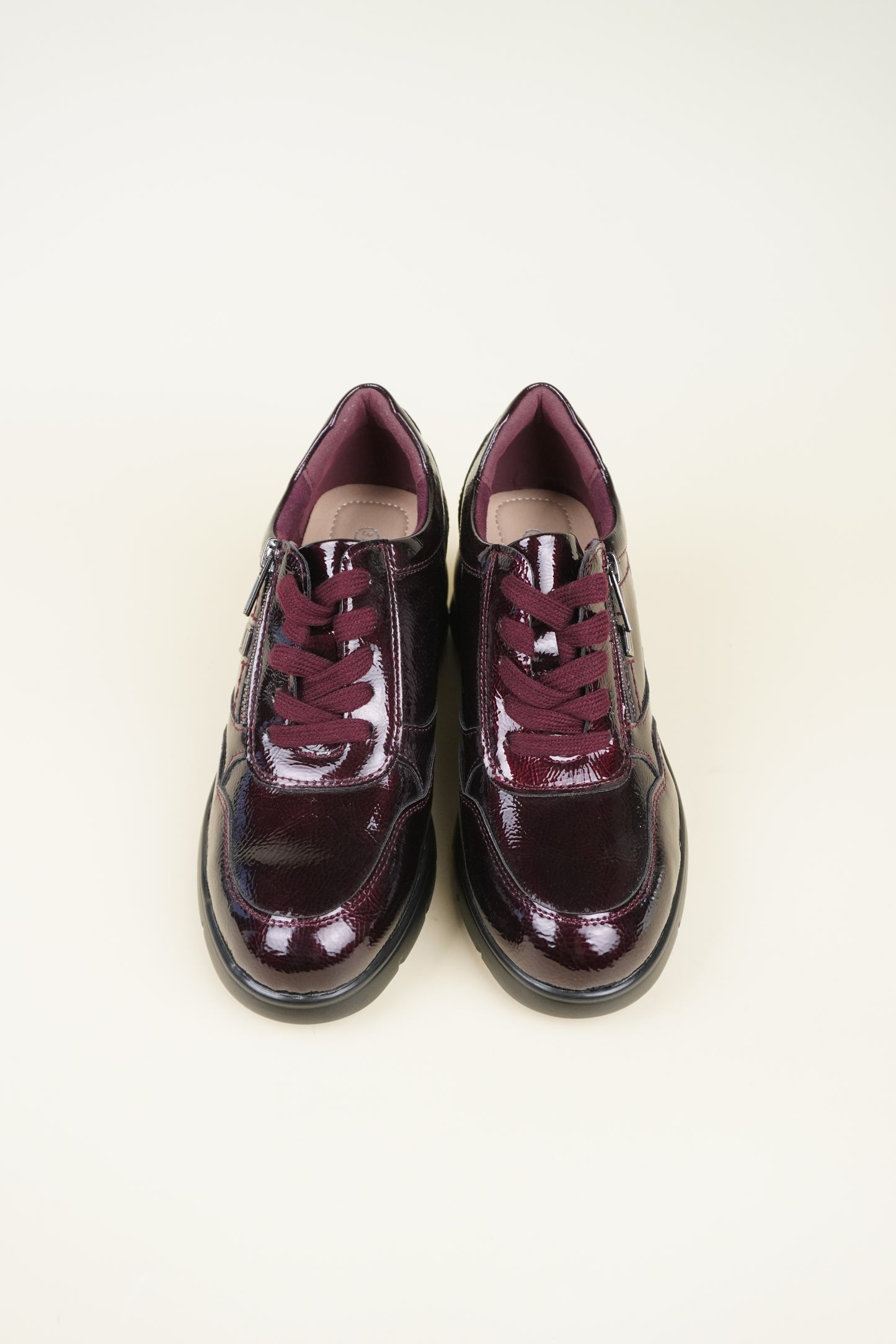 Women's Wedge Sneakers - Wine