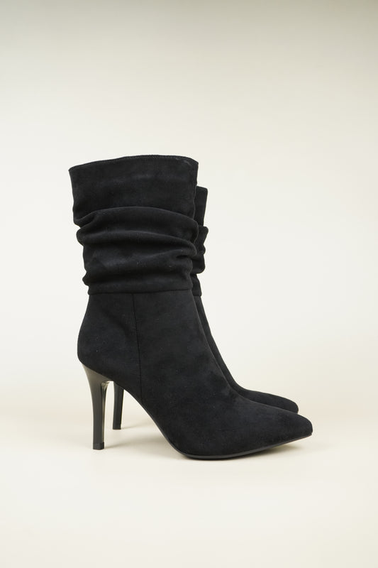 Ankle Boots with Stiletto Heels - Black