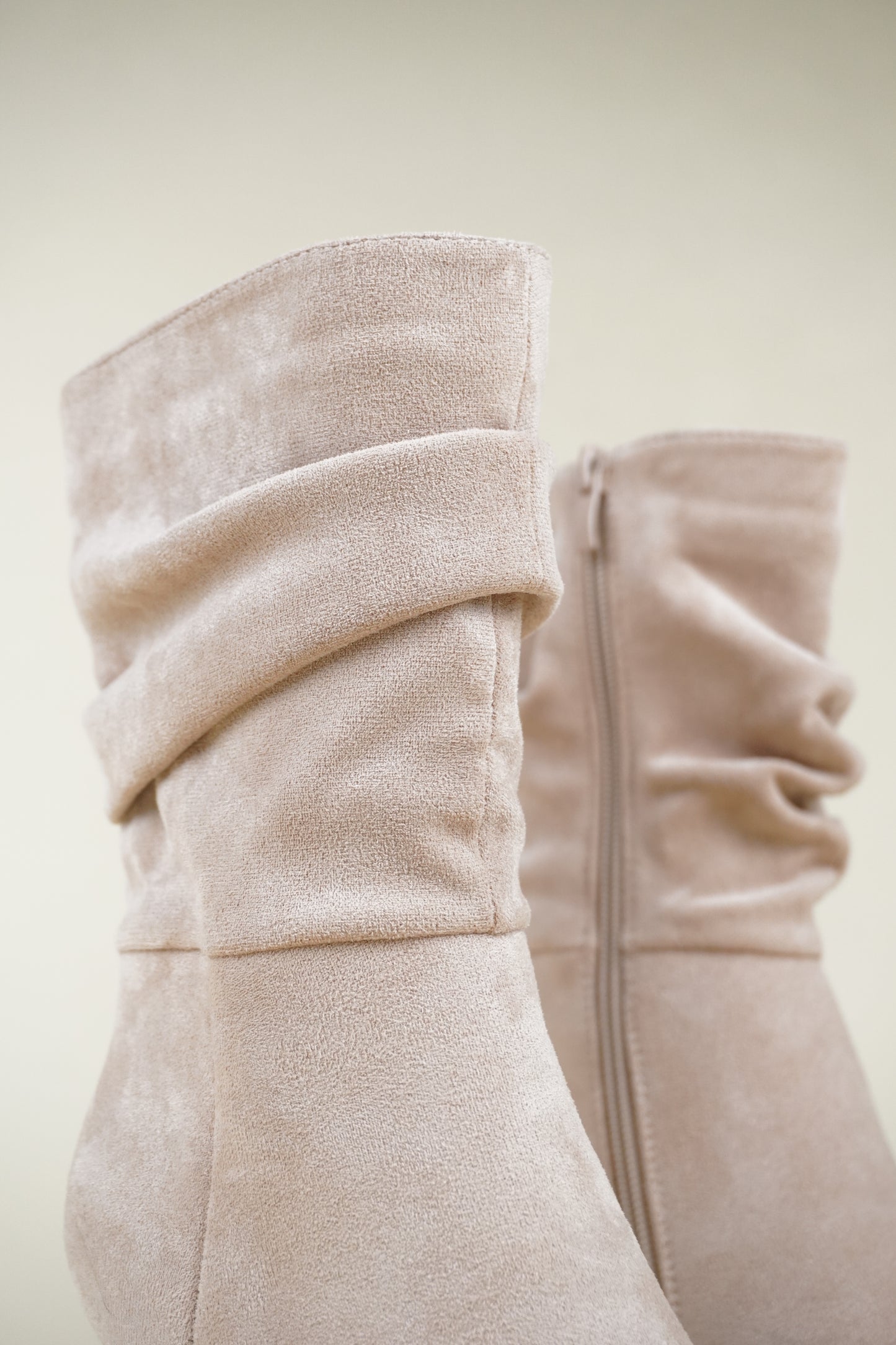 Ankle Boots with Stiletto Heels - Beige