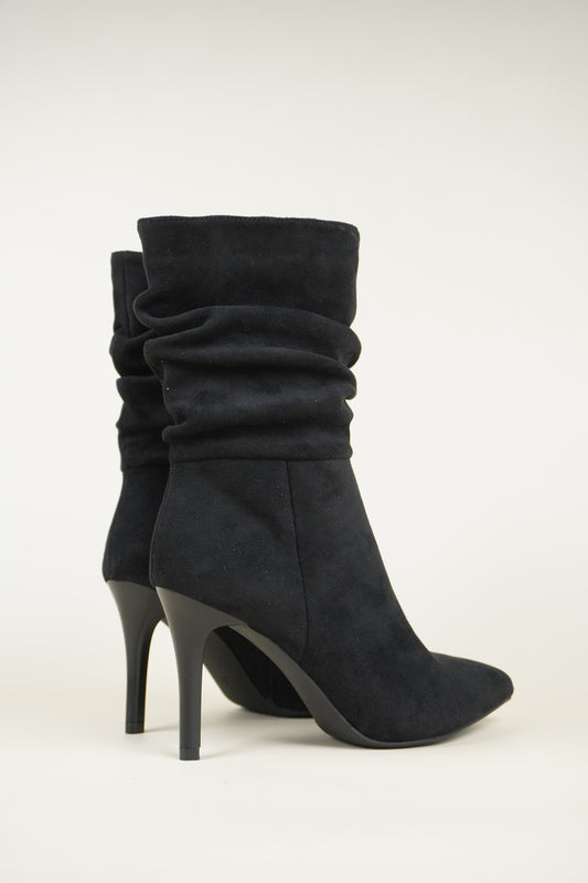 Ankle Boots with Stiletto Heels - Black