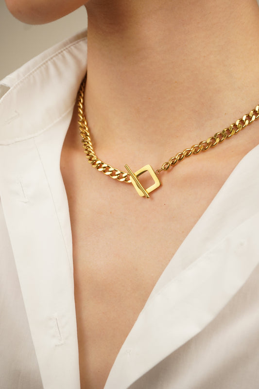 Négyzet Alakú Kapcsos Lánc Nyaklánc