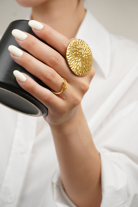 Texturált Nagy Kerek Gyűrű