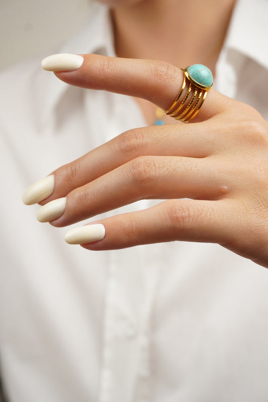 Türkiz Cuff Gyűrű