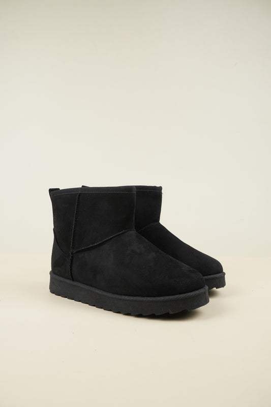 Suede Winter Snow Boots - Black