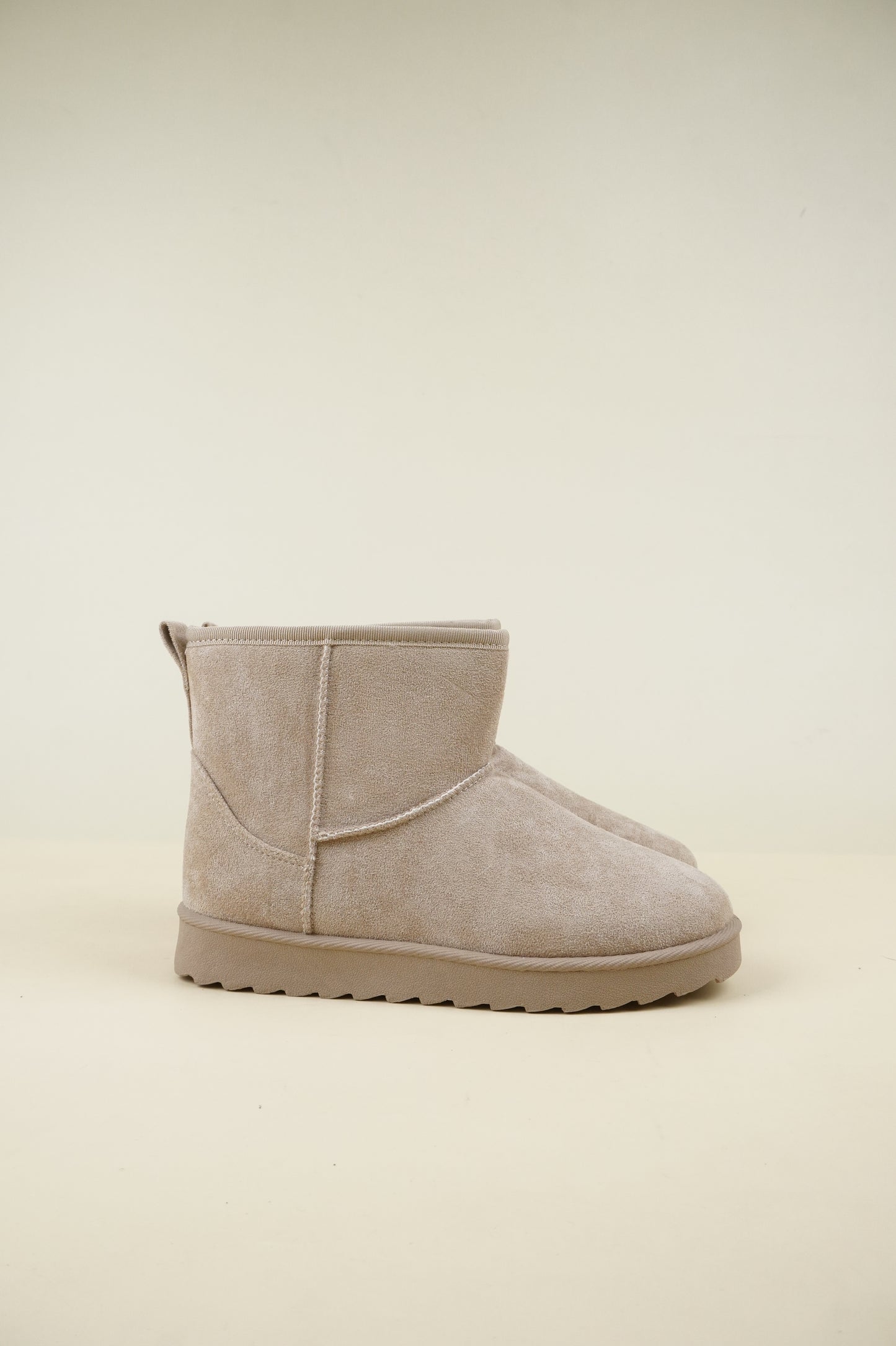 Suede Winter Snow Boots - Beige