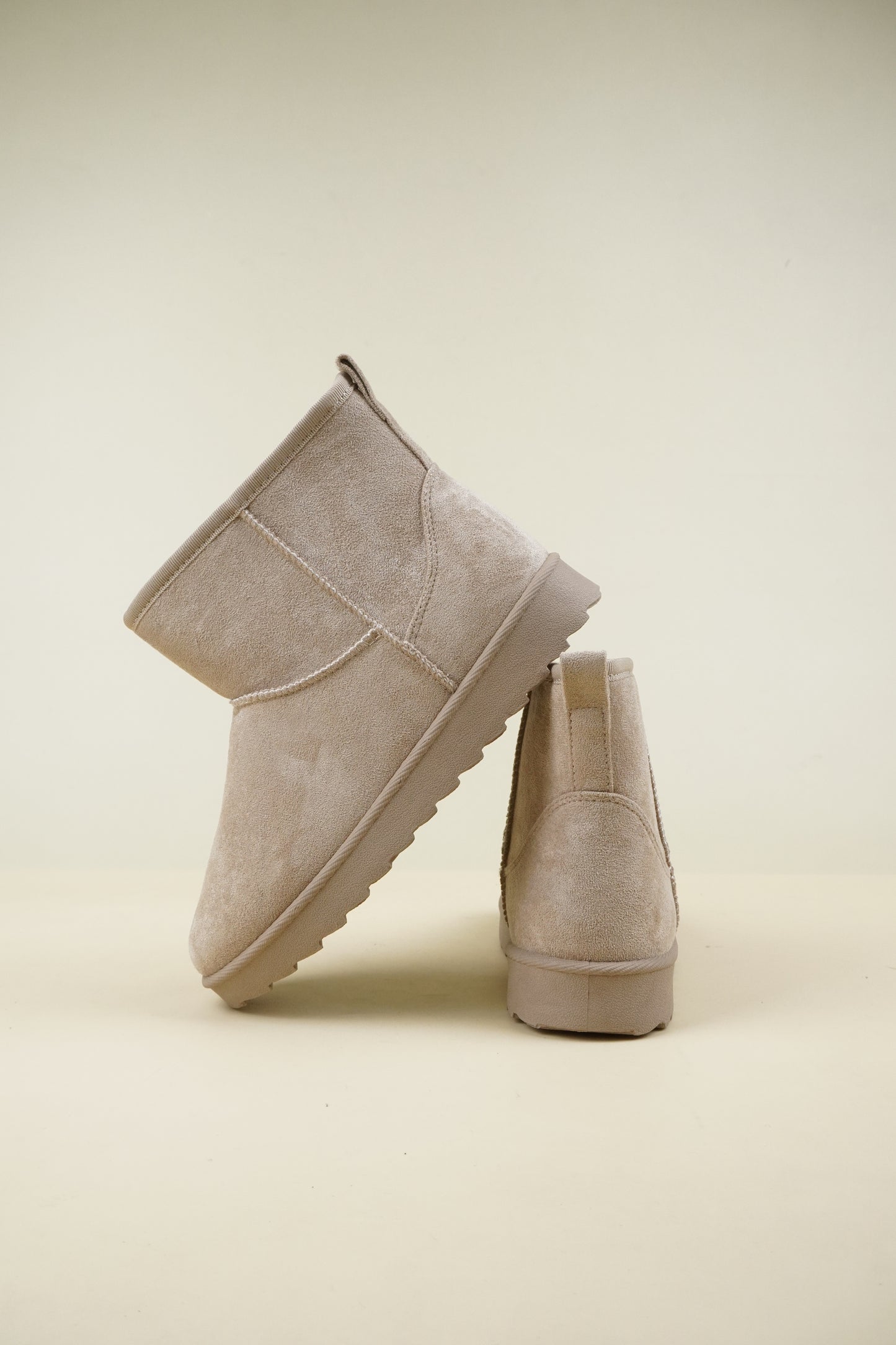 Suede Winter Snow Boots - Beige
