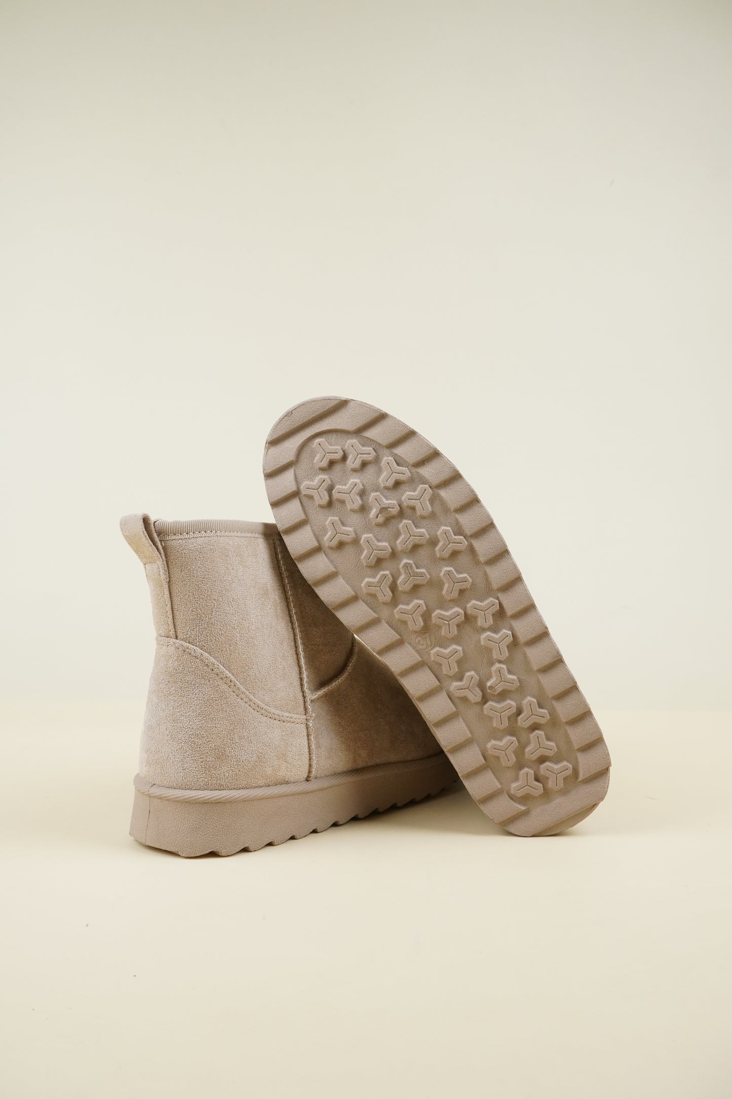 Suede Winter Snow Boots - Beige