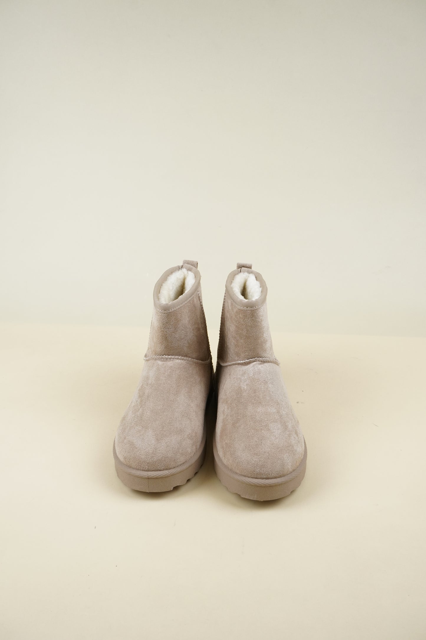 Suede Winter Snow Boots - Beige