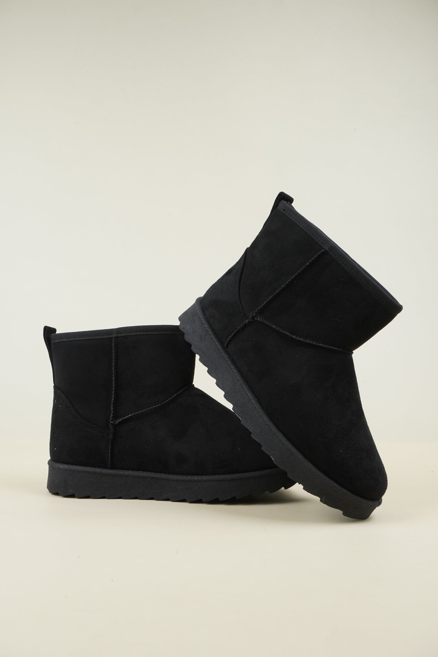 Suede Winter Snow Boots - Black