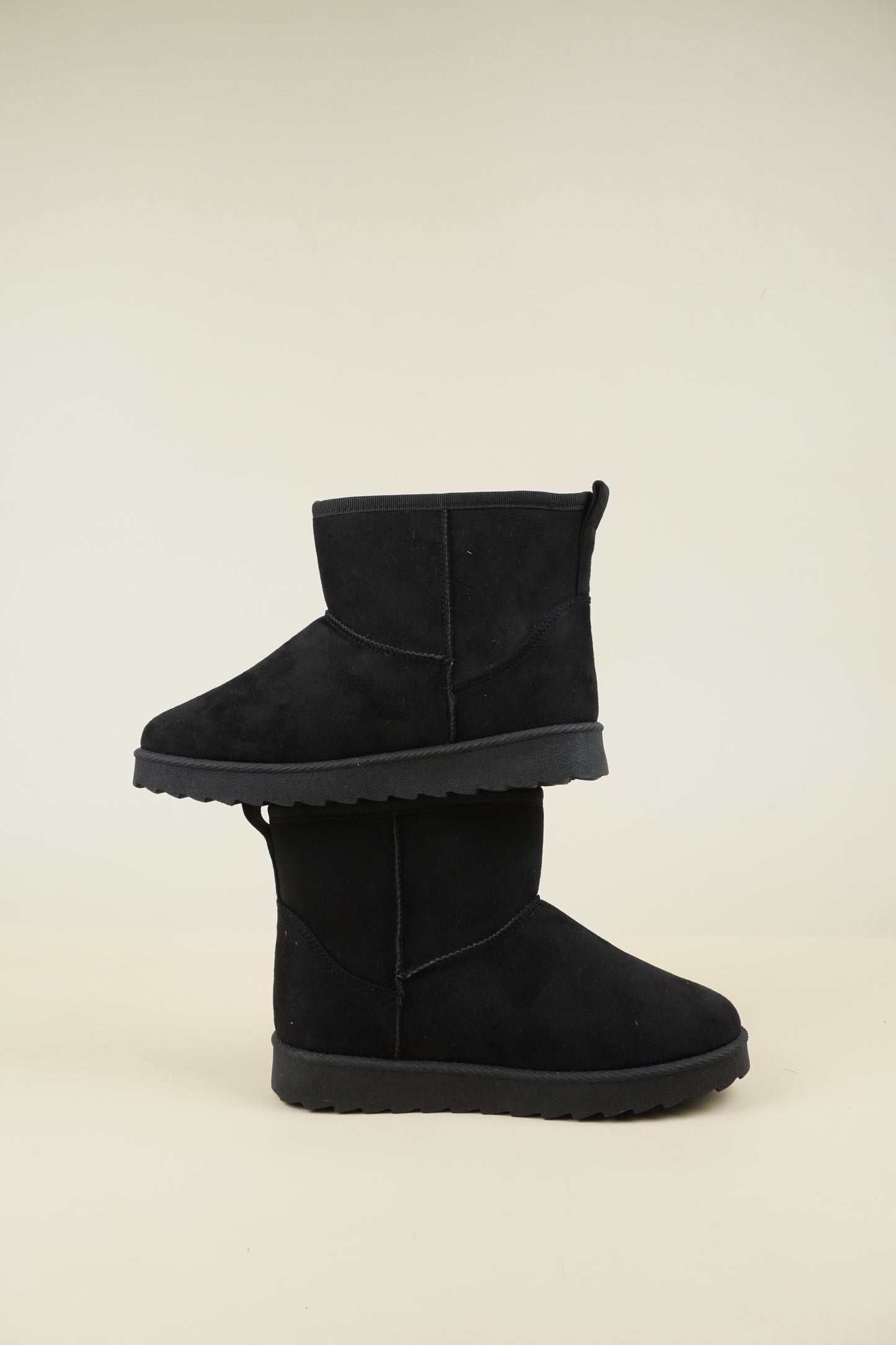 Suede Winter Snow Boots - Black