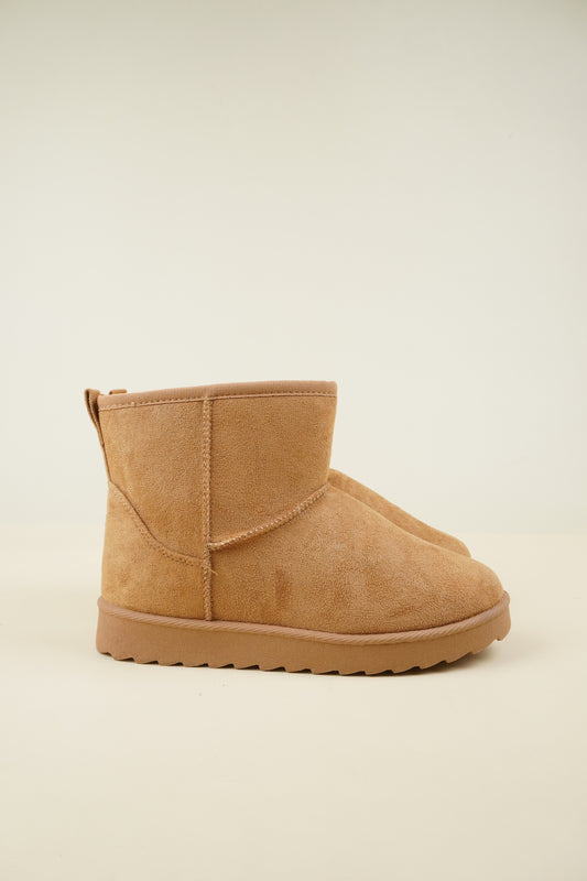 Suede Winter Snow Boots - Camel