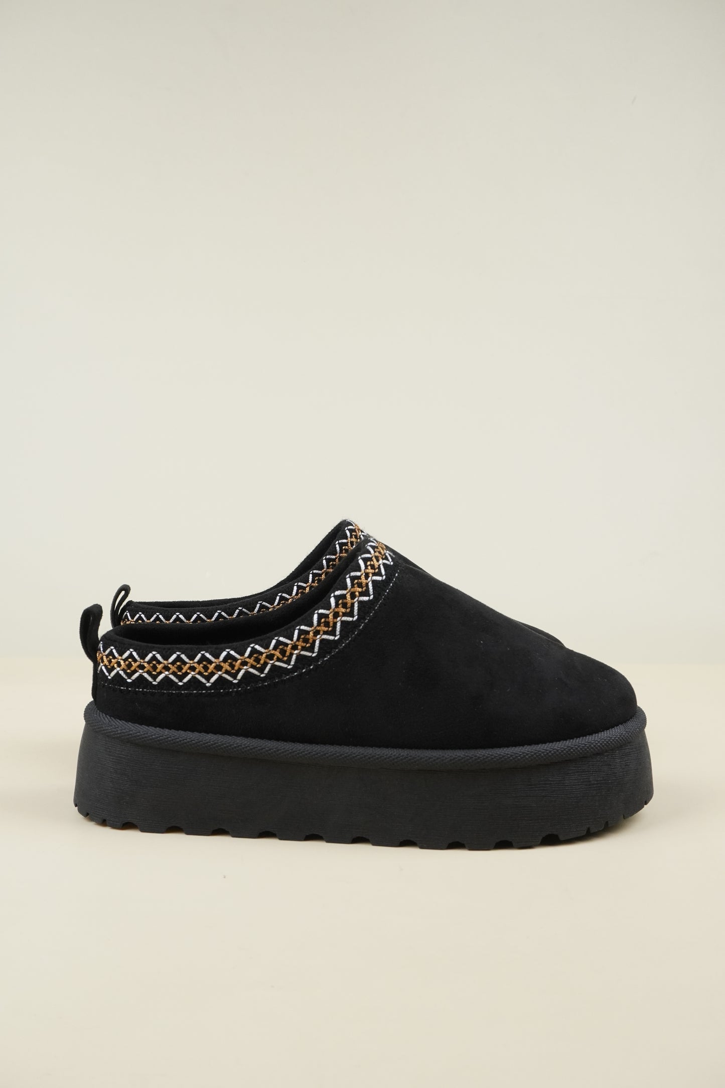 Platformed Winter Slippers - Black