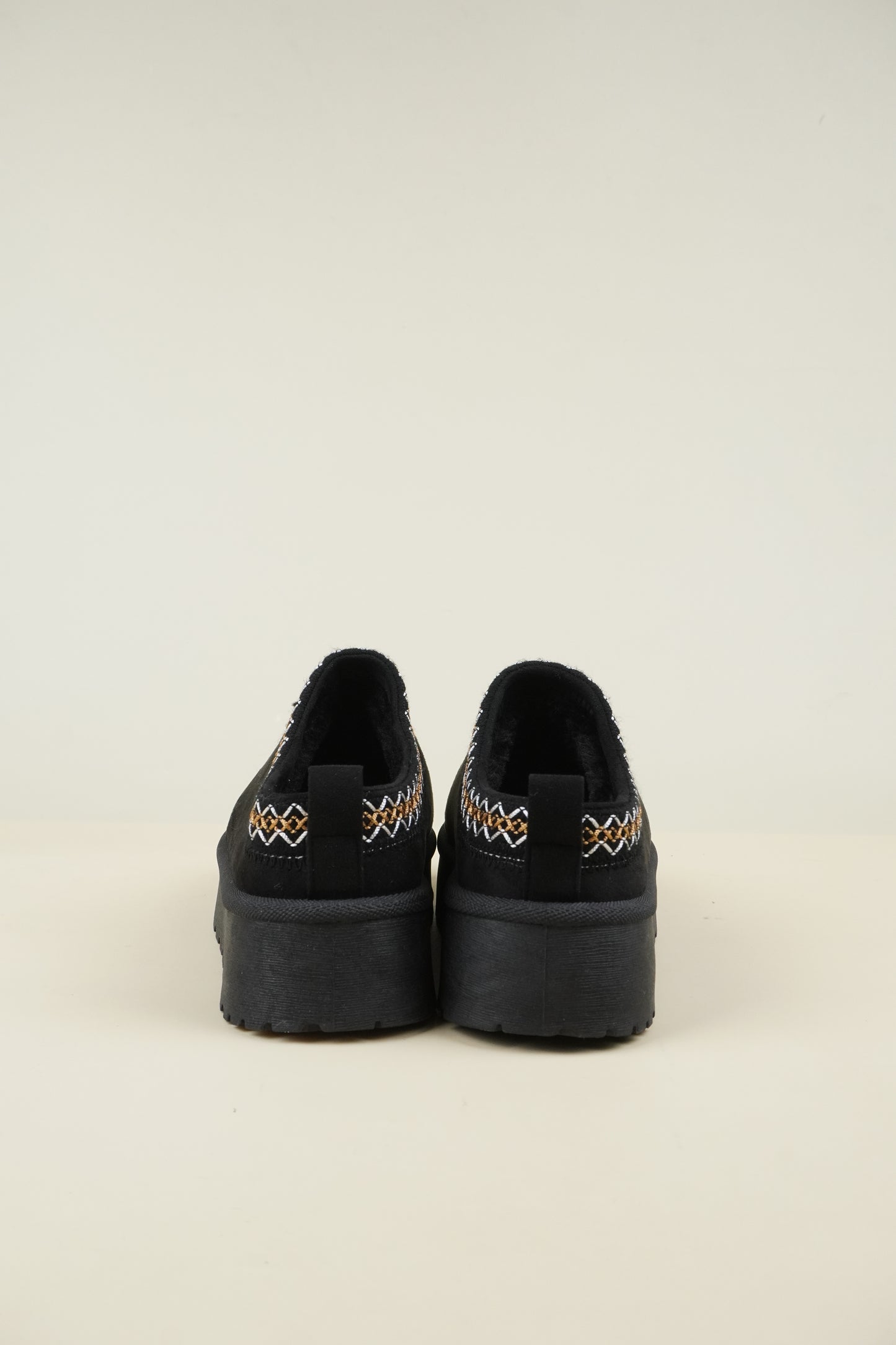 Platformed Winter Slippers - Black