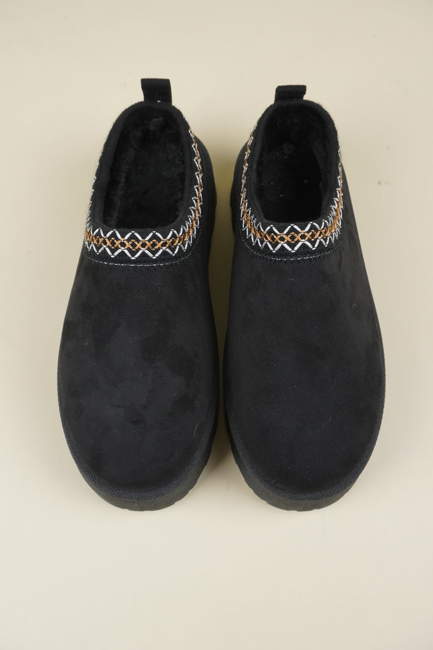 Platformed Winter Slippers - Black