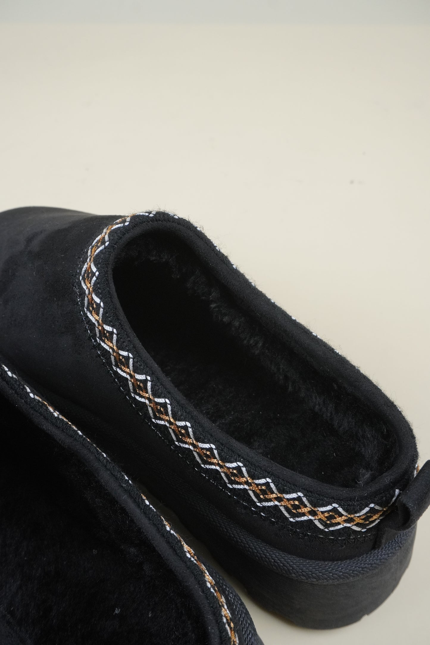 Platformed Winter Slippers - Black