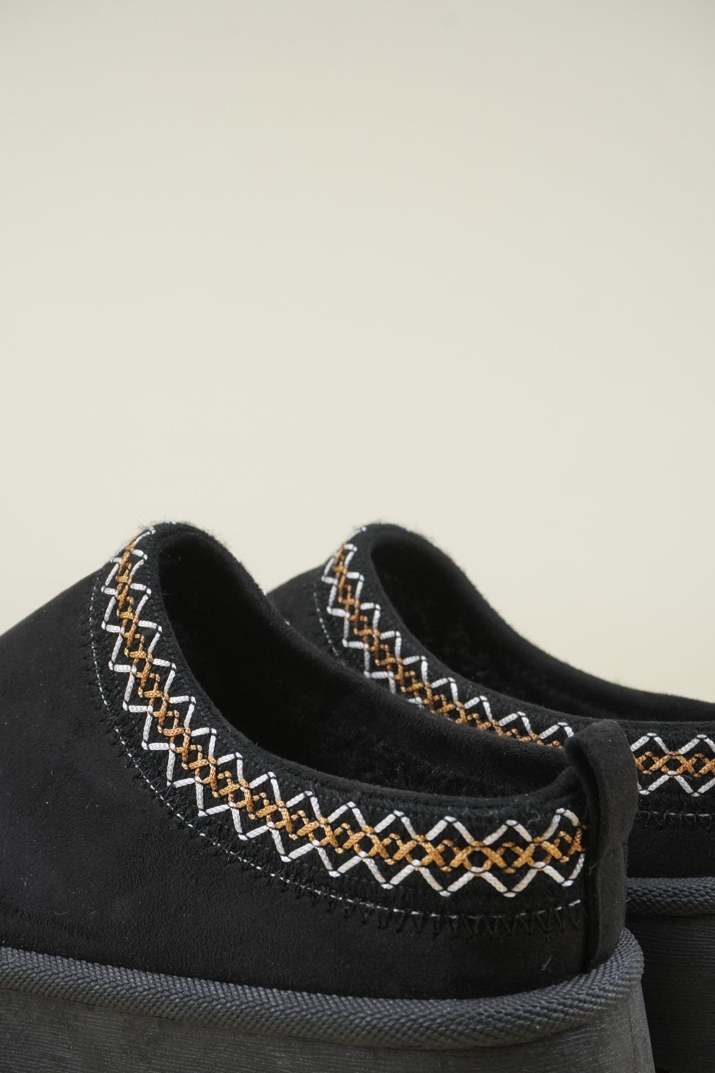 Platformed Winter Slippers - Black