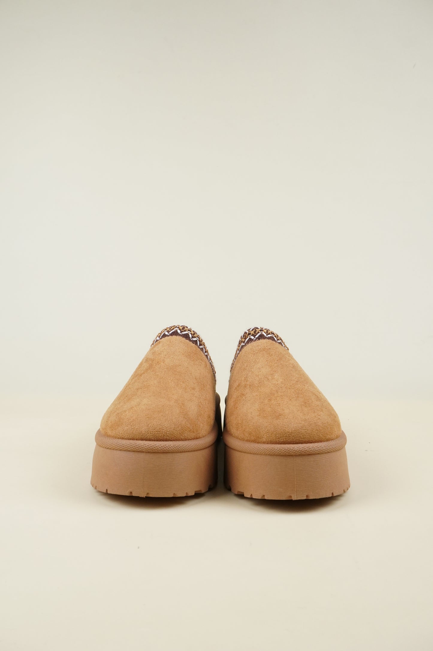 Platformed Winter Slippers - Camel