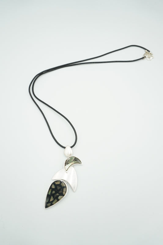 Ezüst Kagyló Hosszú Nyaklánc