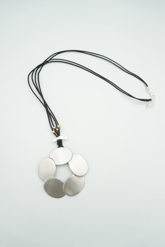 Ezüst Korong Hosszú Nyaklánc