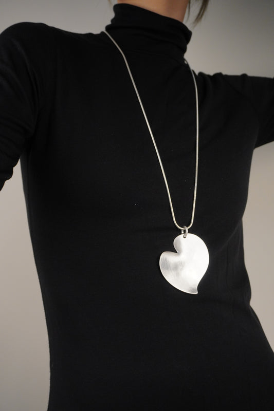 Ezüst Szív Hosszú Nyaklánc