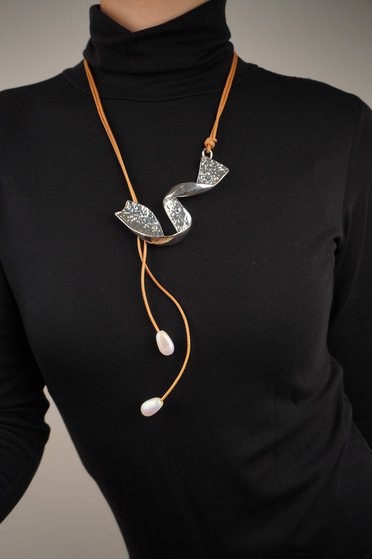 Hullám Mintás Vintage Hosszú Nyaklánc