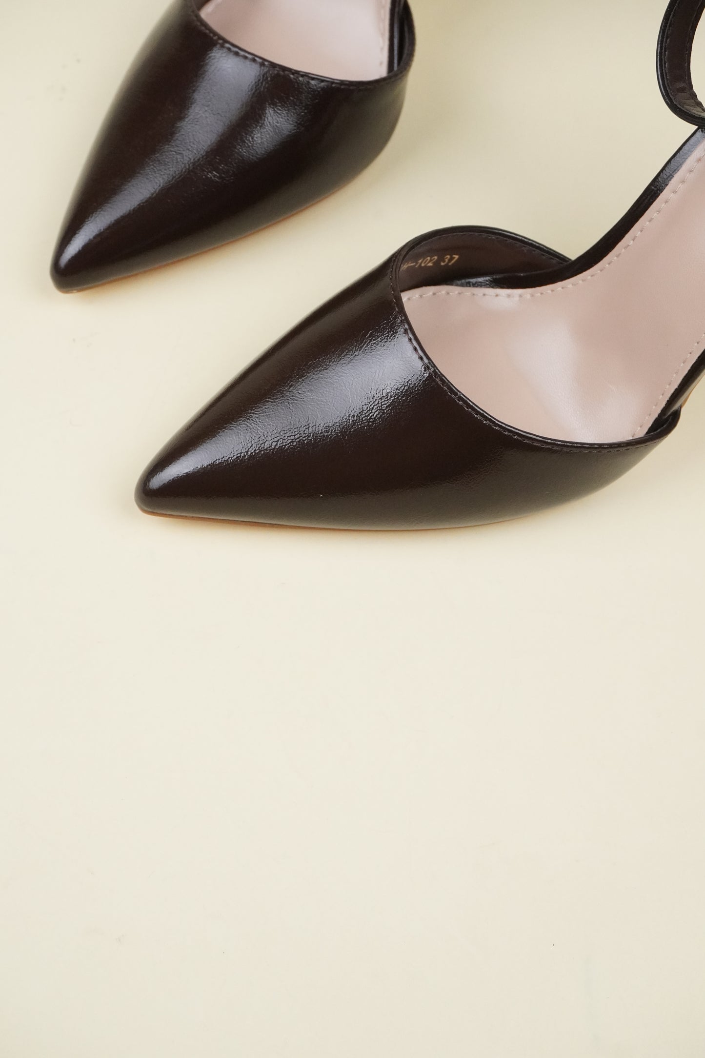 Ankle Strap High Heels - Coffee