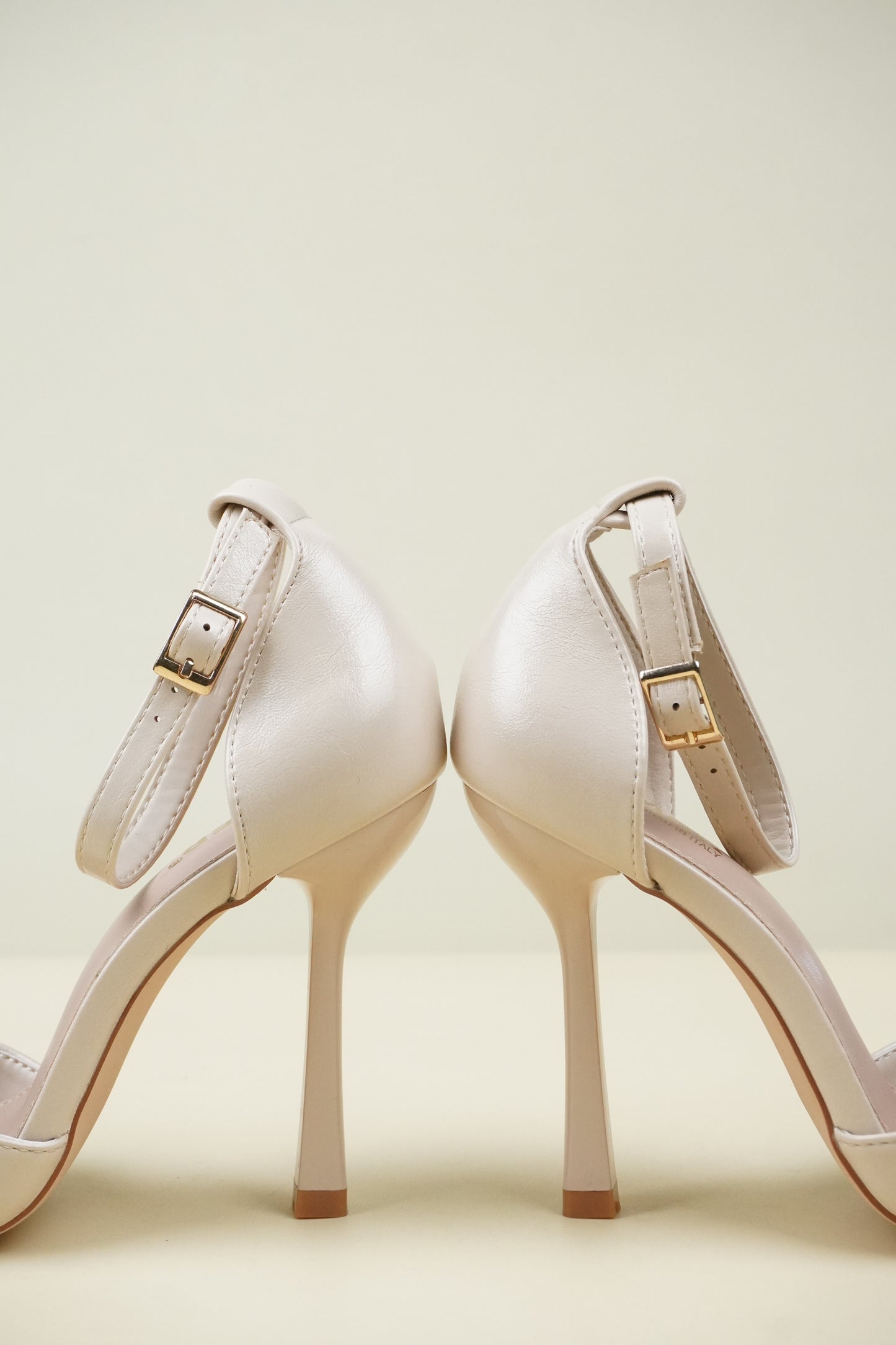 Ankle Strap High Heels - Beige