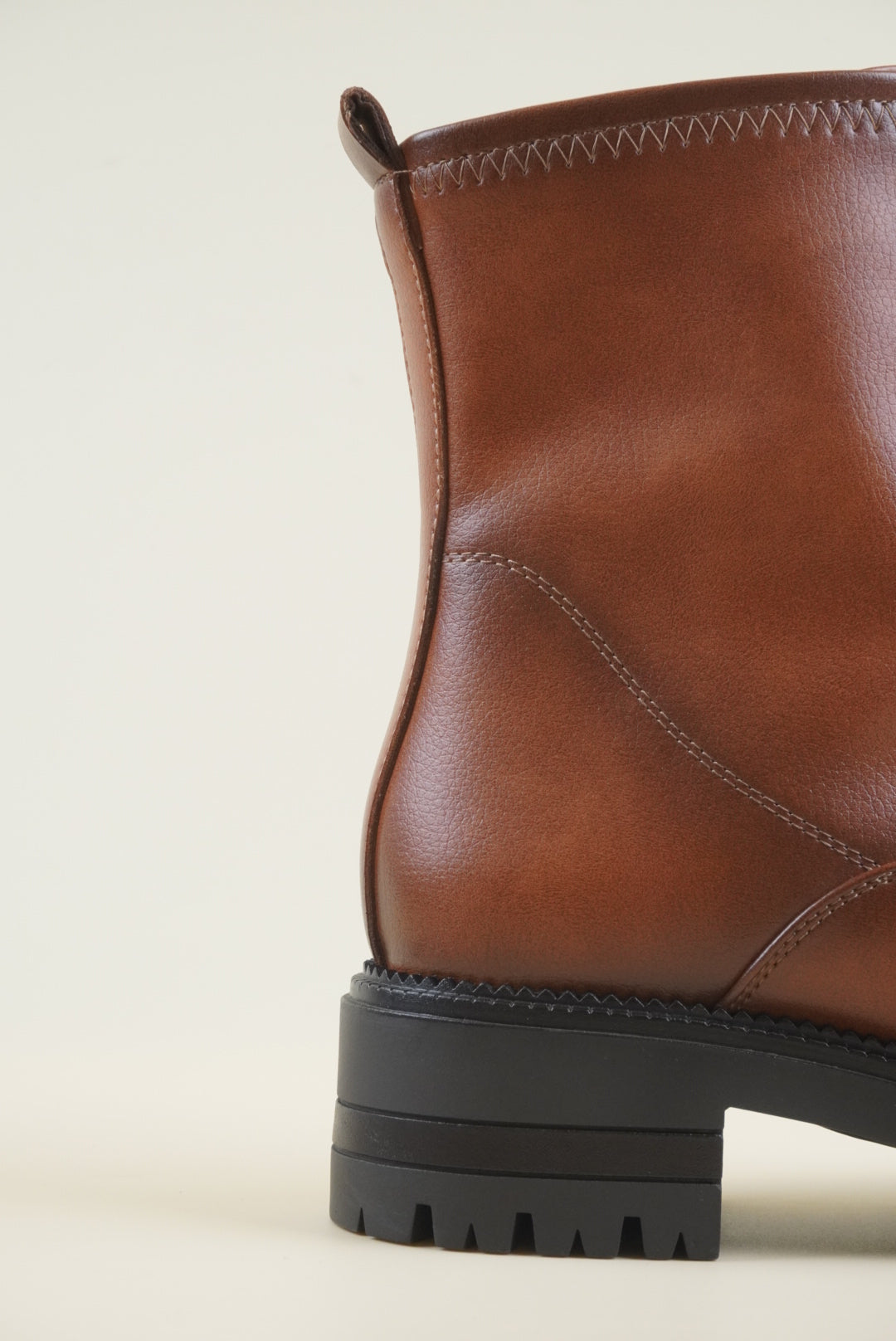 Zipped Platform Ankle Boots - Brown