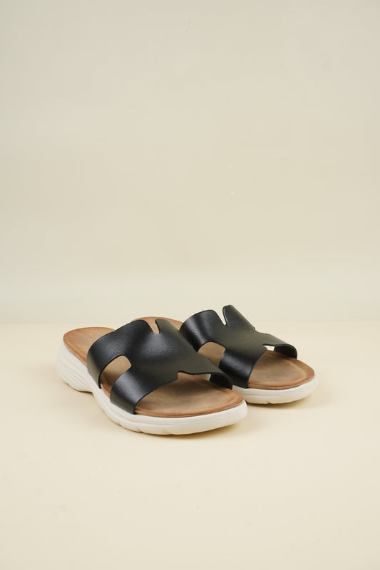 H Slippers - Black