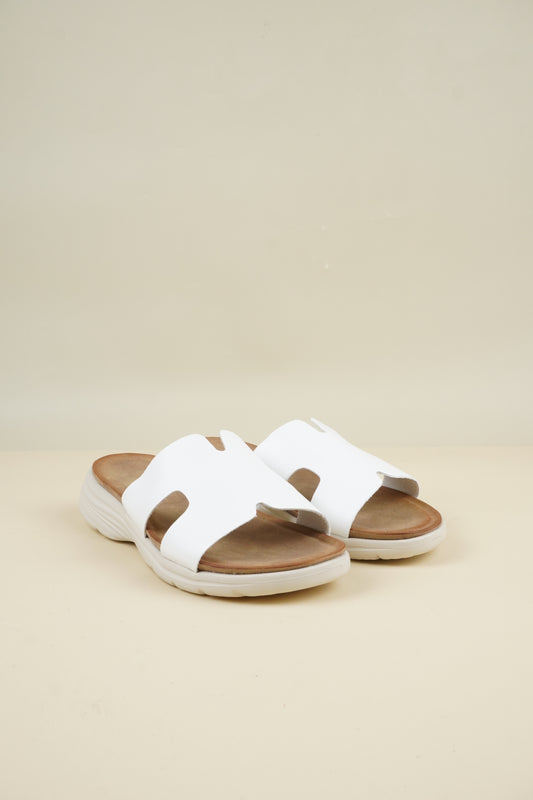 H Slippers - White