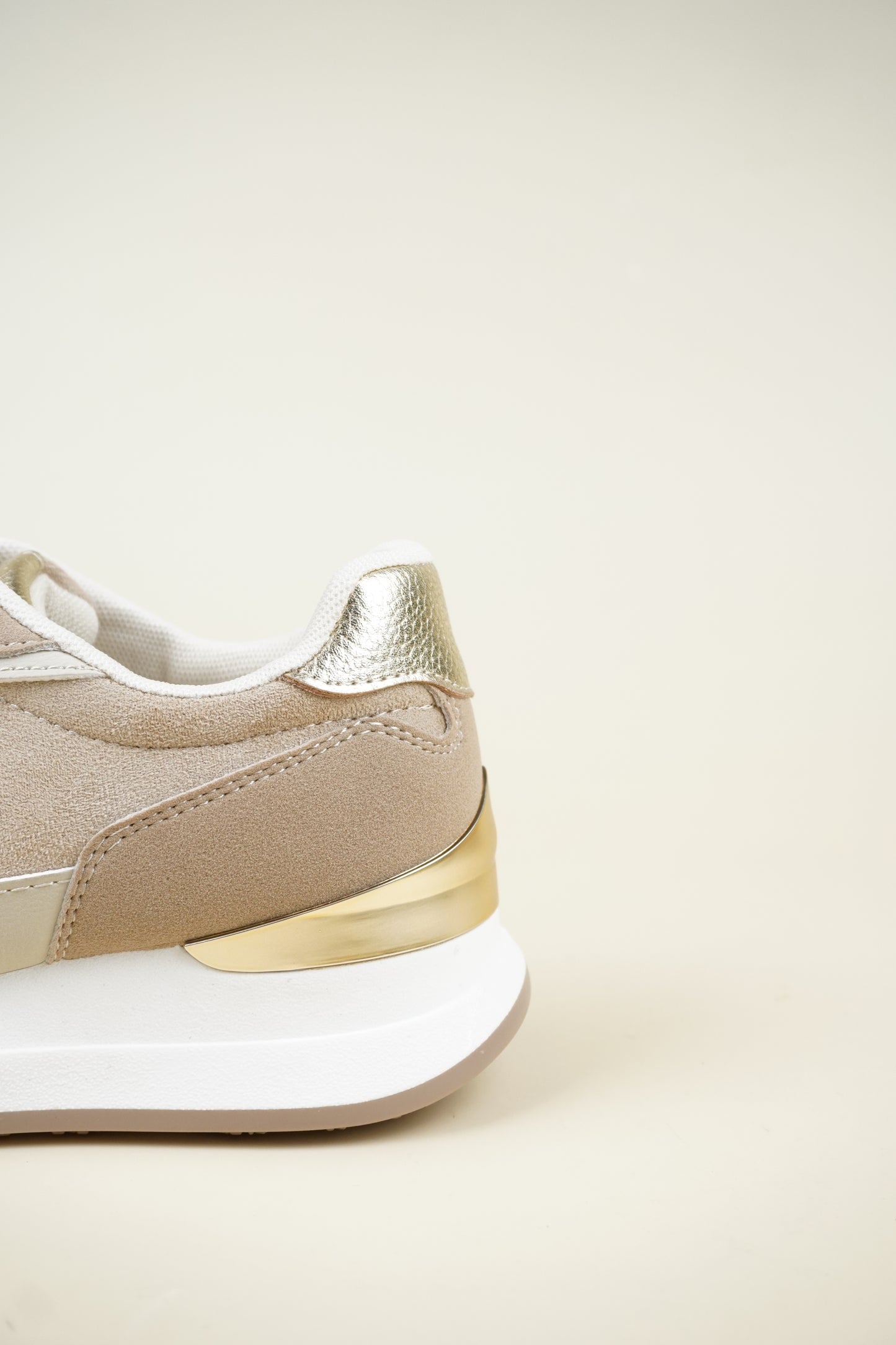 Suede Wedge Sneakers - Camel