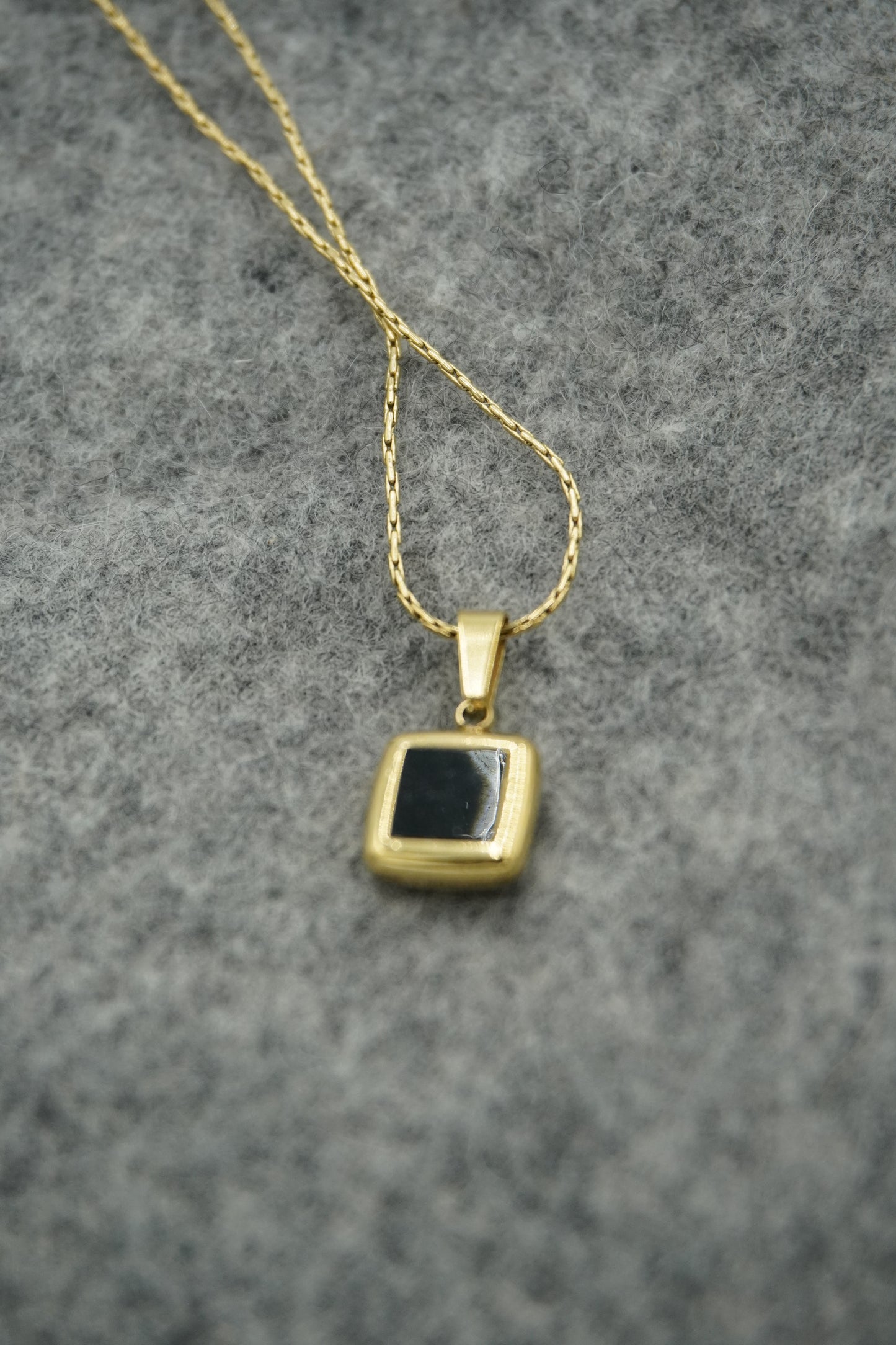 Black Square Pendant Necklace