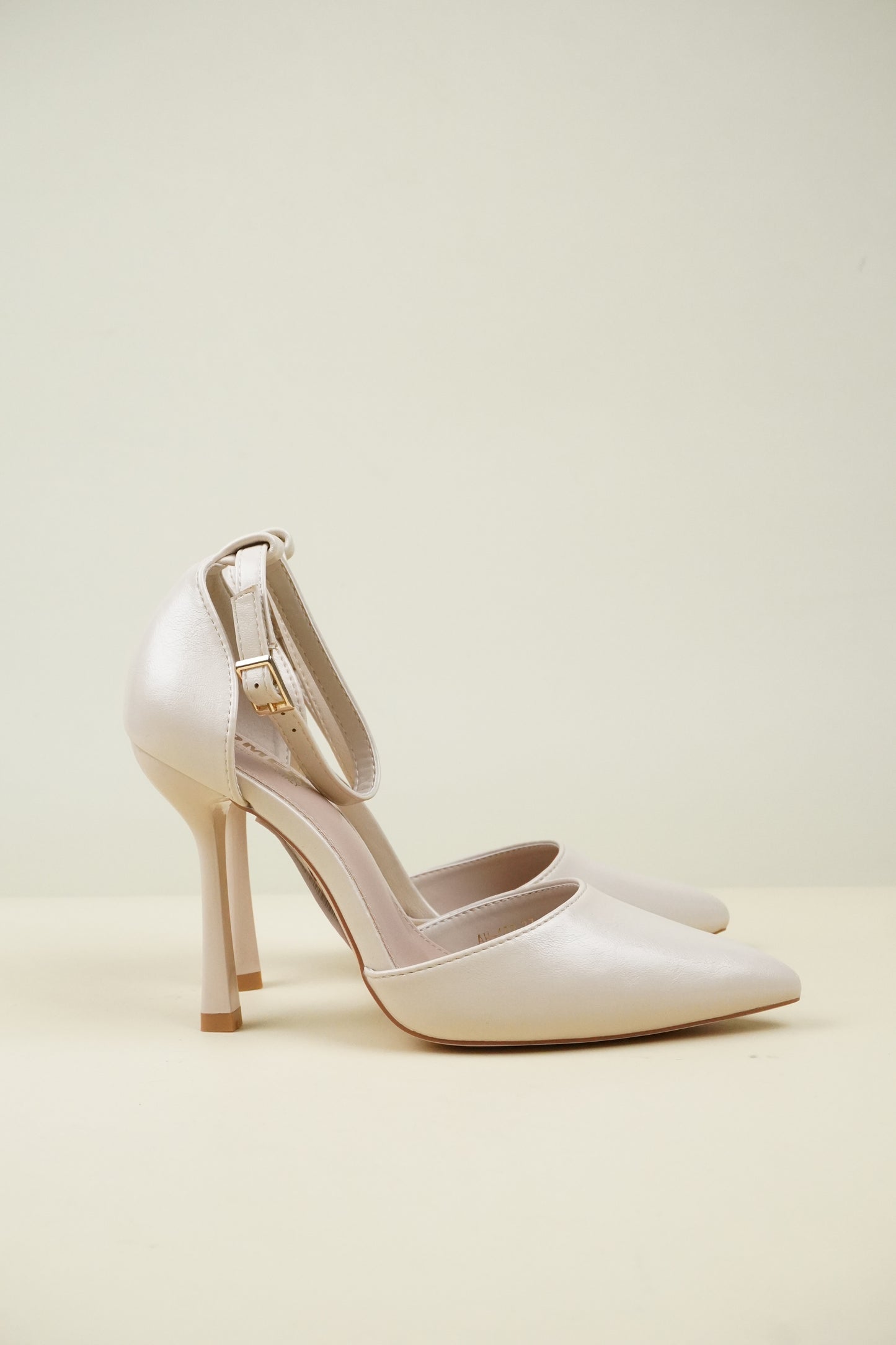Ankle Strap High Heels - Beige