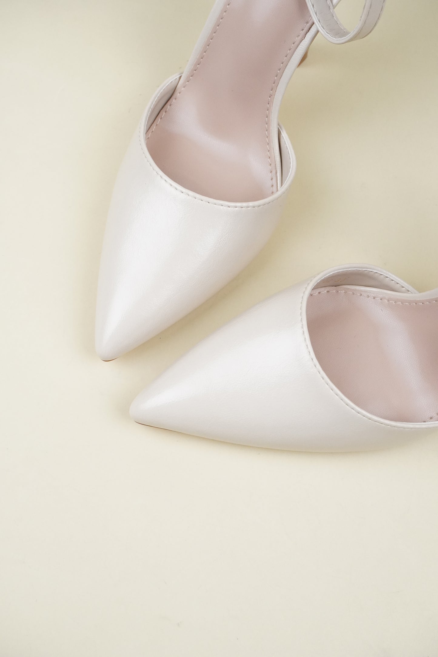 Ankle Strap High Heels - Beige