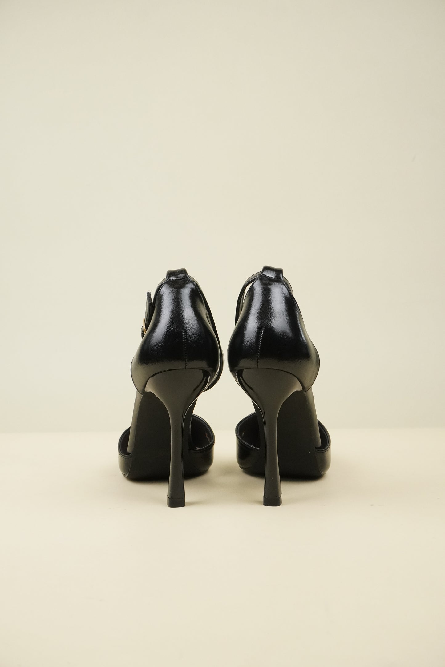 Ankle Strap High Heels - Black