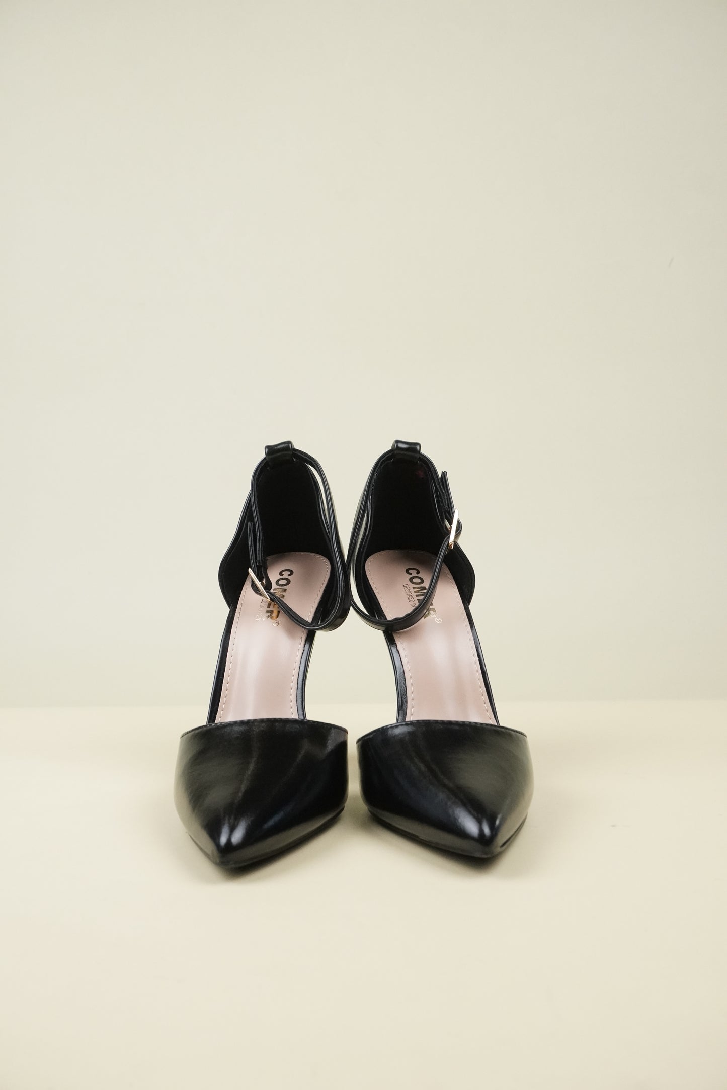 Ankle Strap High Heels - Black