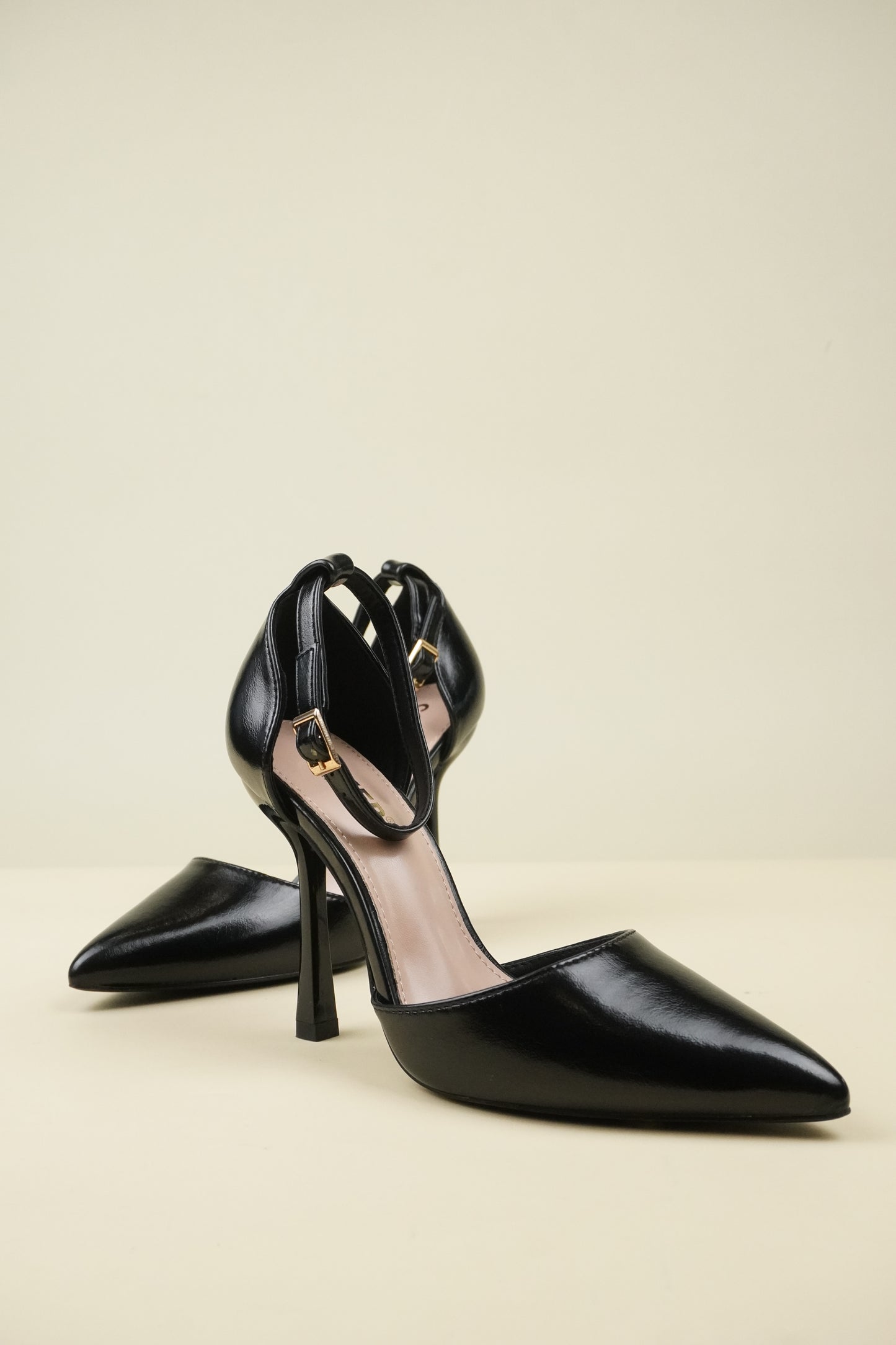 Ankle Strap High Heels - Black