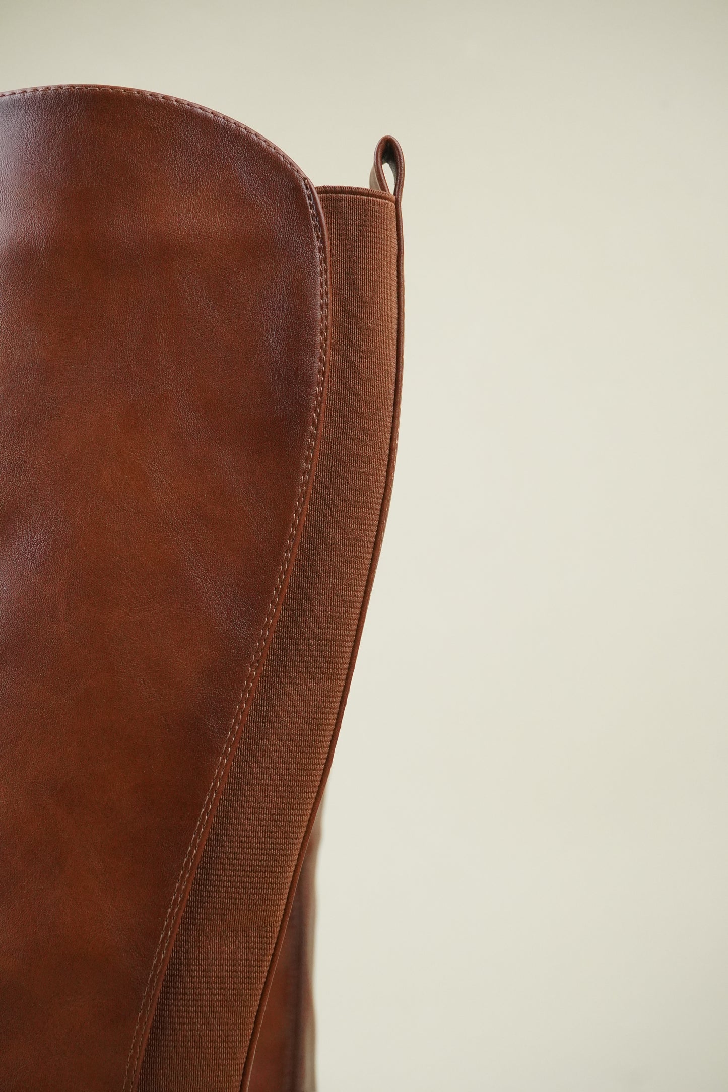 Women's Knee High Boots with Buckle Strap - Camel