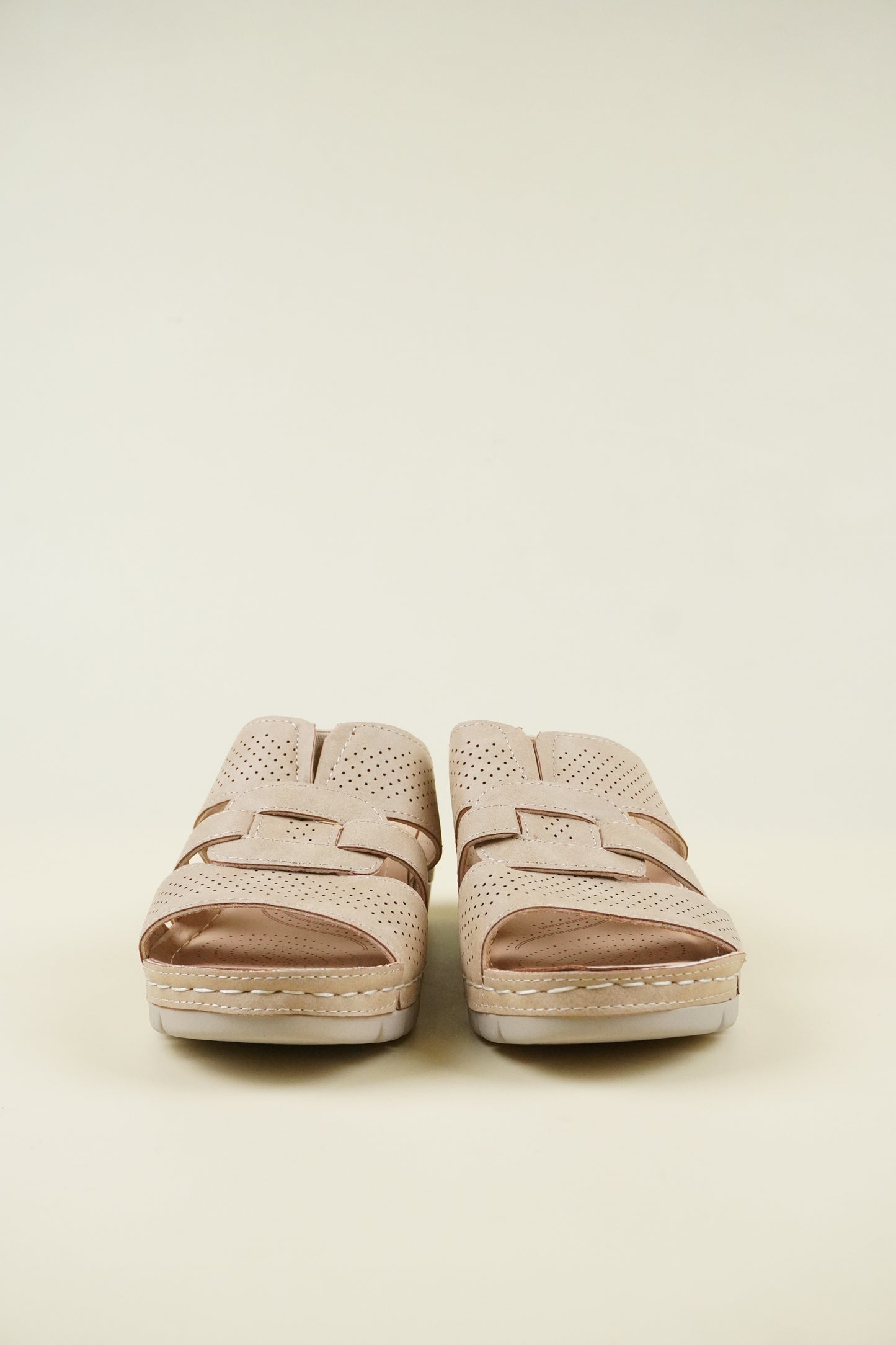 Nyitott Orrú Széles Szabású Wedge Papucs 107 - Khaki
