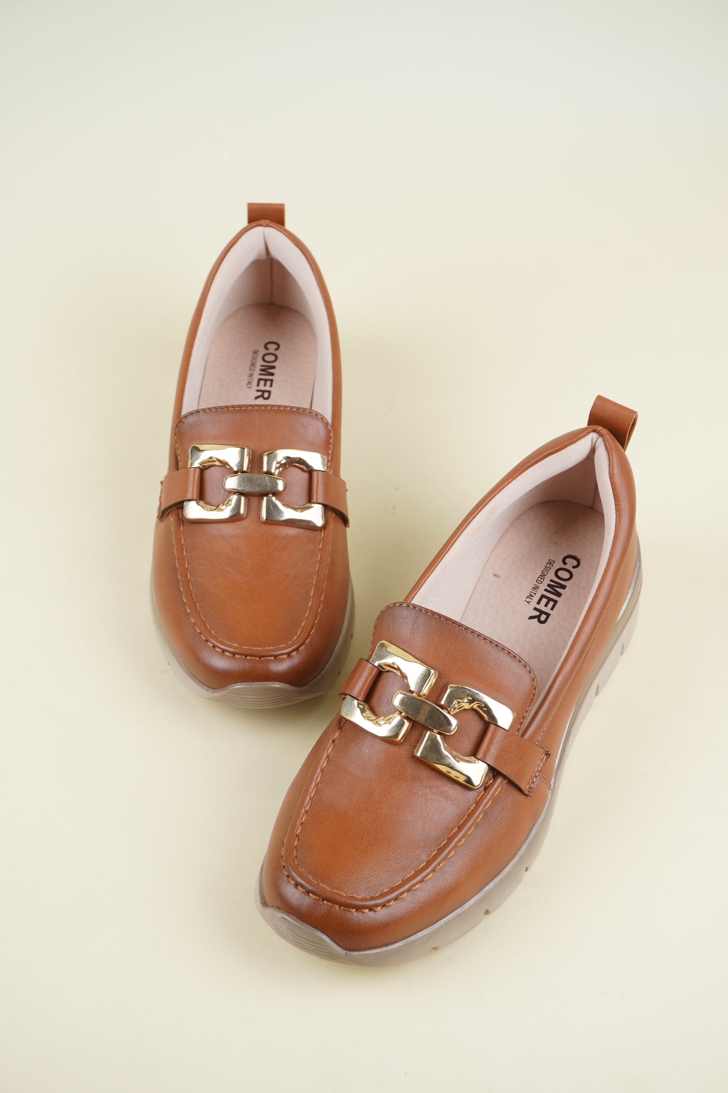 Ladies' Wedge Loafers - Camel