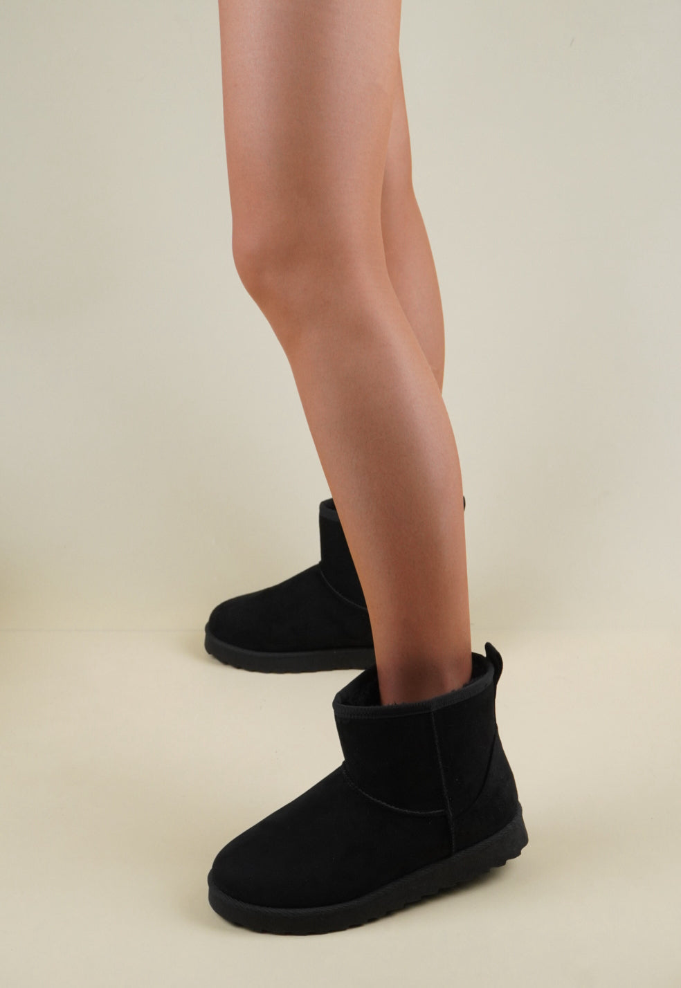 Suede Winter Snow Boots - Black