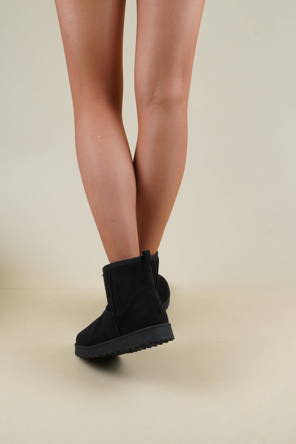 Suede Winter Snow Boots - Black