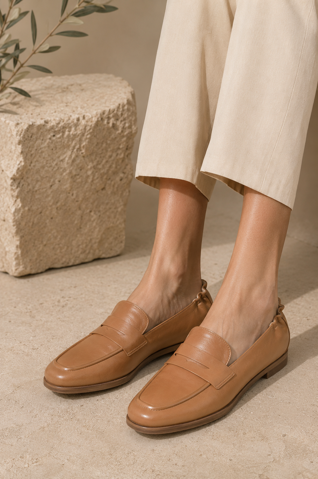 Women's Loafers - Camel
